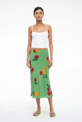 ANGELA SILK SKIRT | FARMERS MARKET LEAF