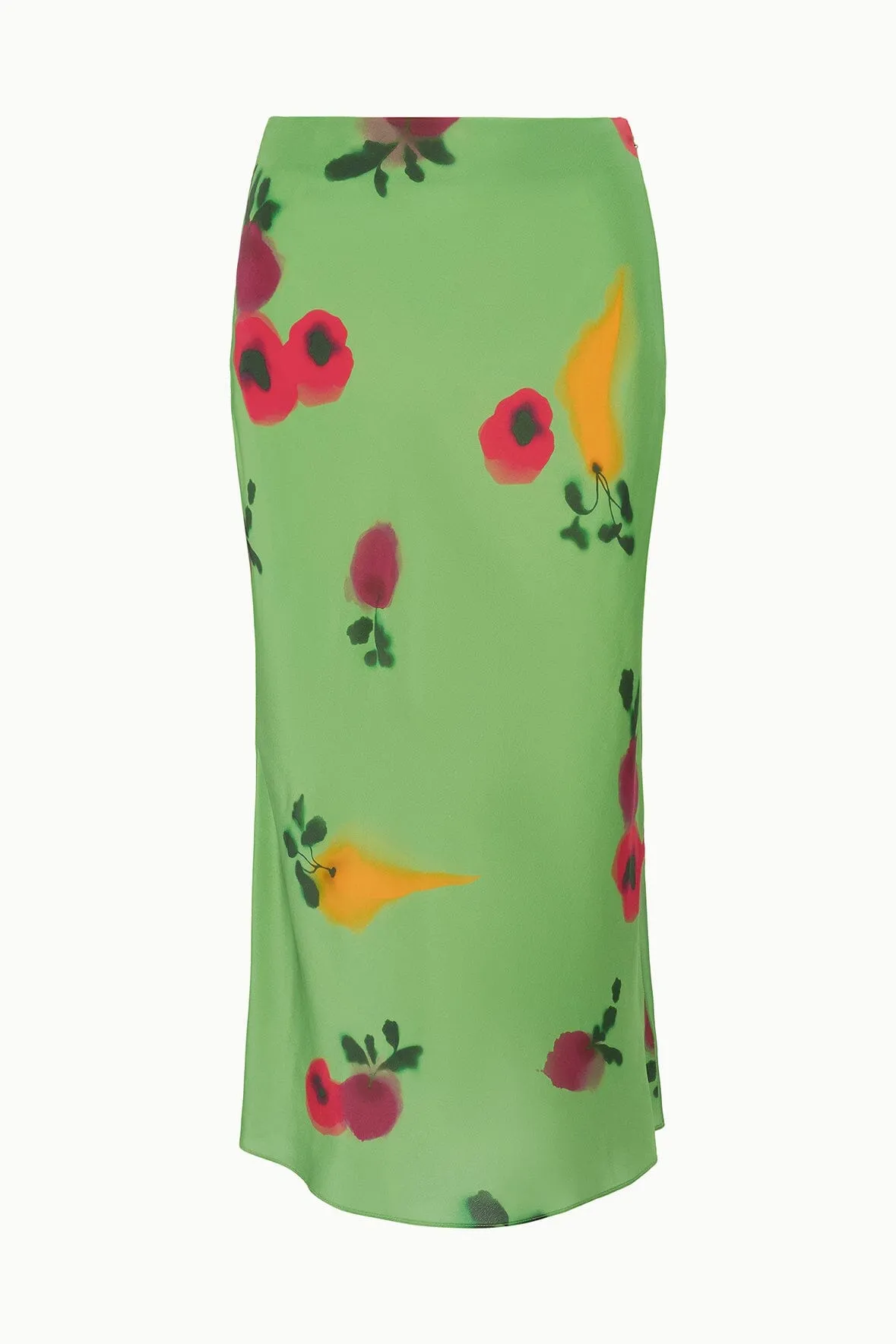 ANGELA SILK SKIRT | FARMERS MARKET LEAF