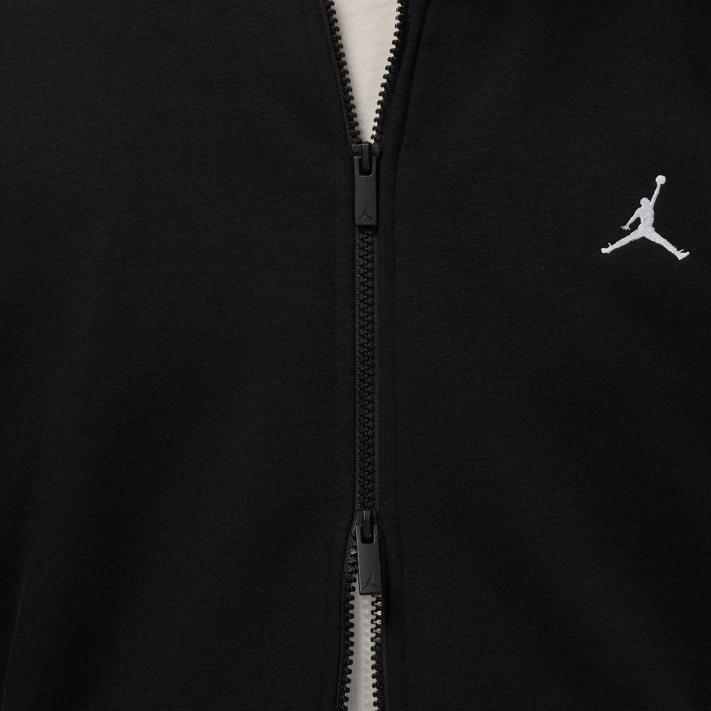 Brooklyn Fleece Full Zip Mens Hoodie (Black/White)