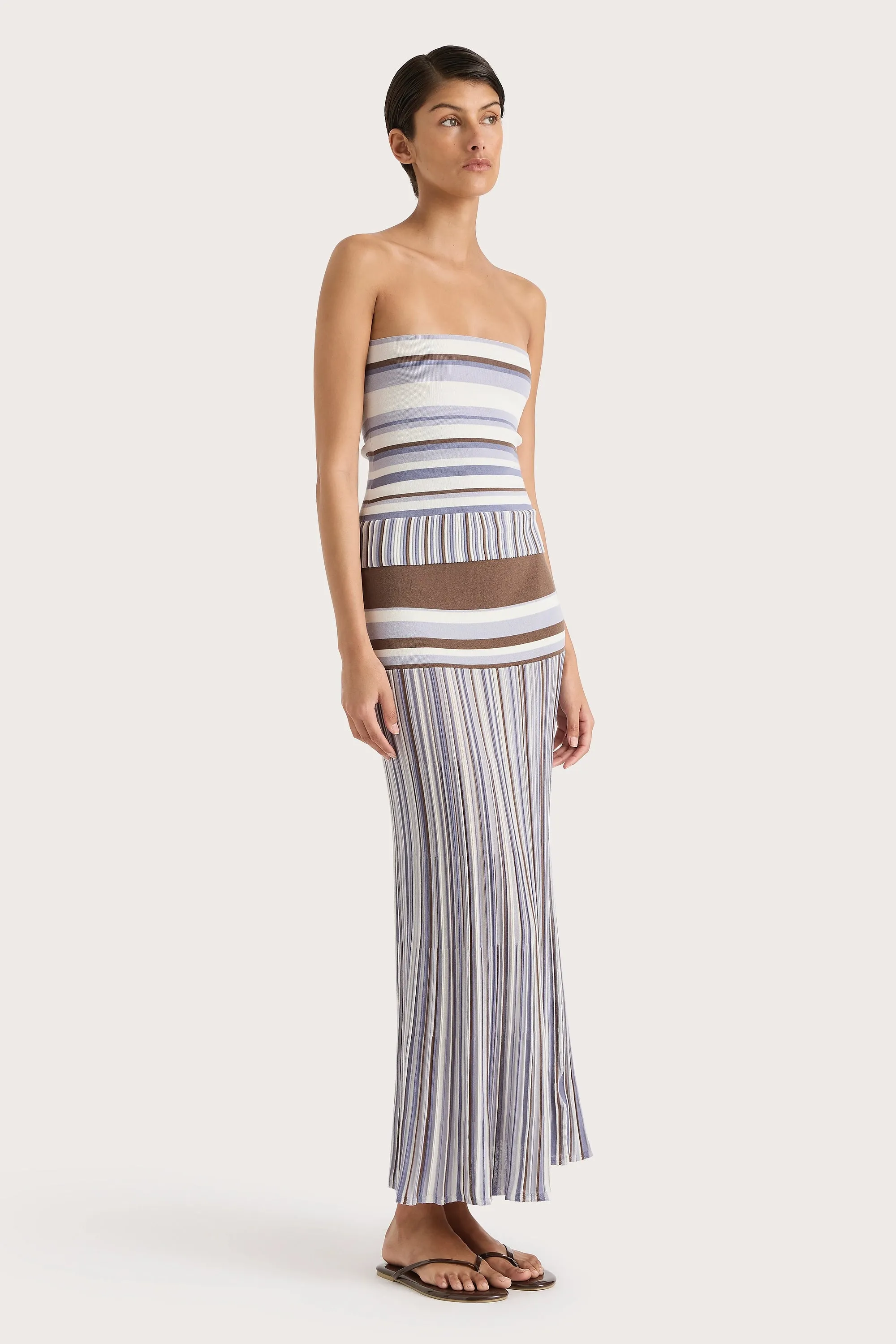 Citara Skirt Pale Blue Stripe