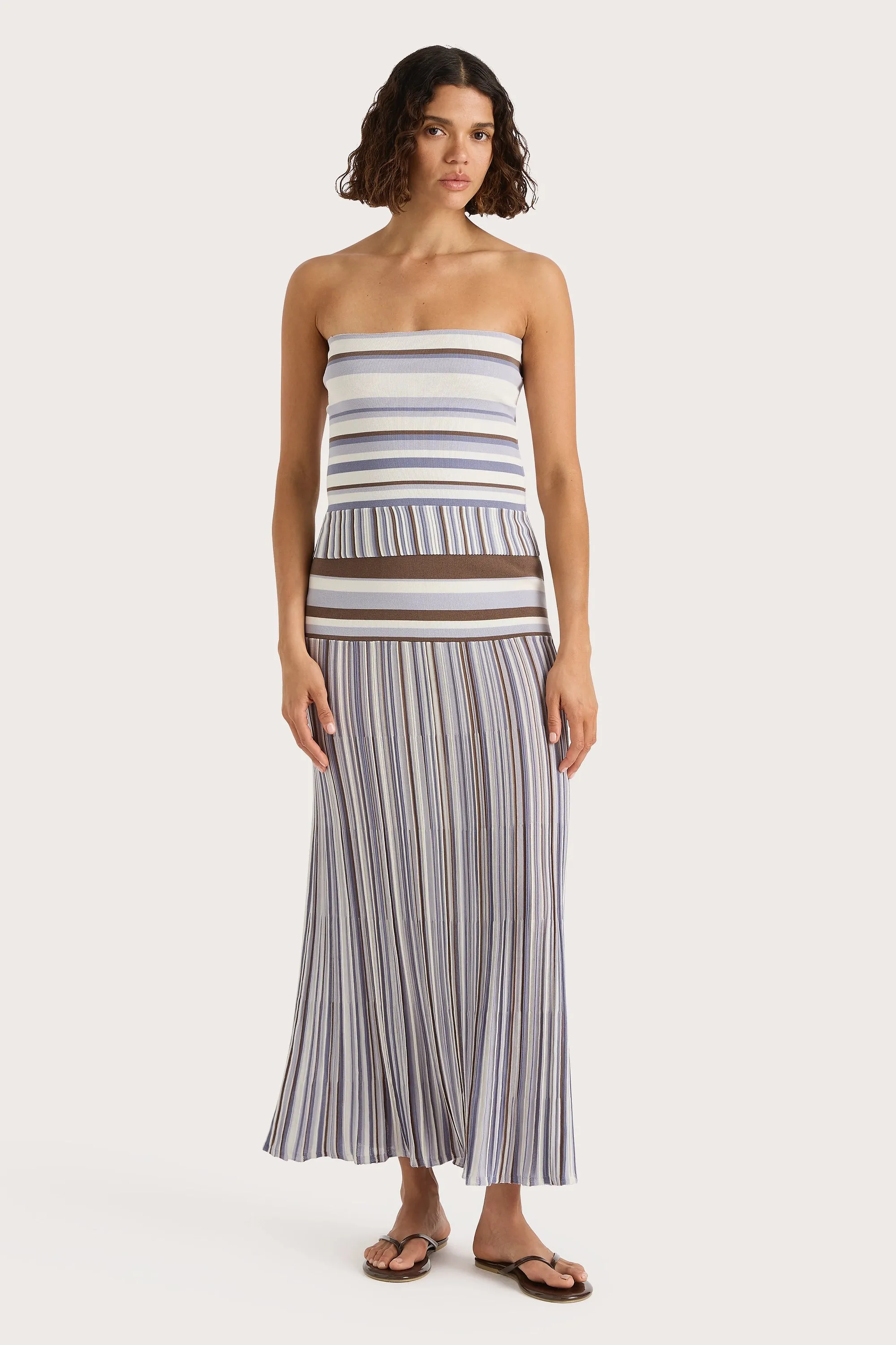 Citara Skirt Pale Blue Stripe