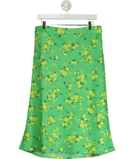 Dannii Minogue green floral Printed Midi Skirt petite length UK 18