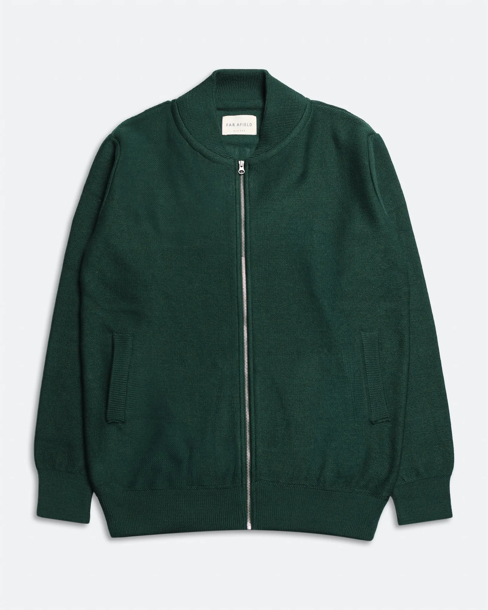 Essa Zipped Cardigan - Forest Green Wool Blend