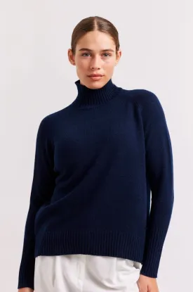 Fifi Polo Cashmere Sweater in Navy