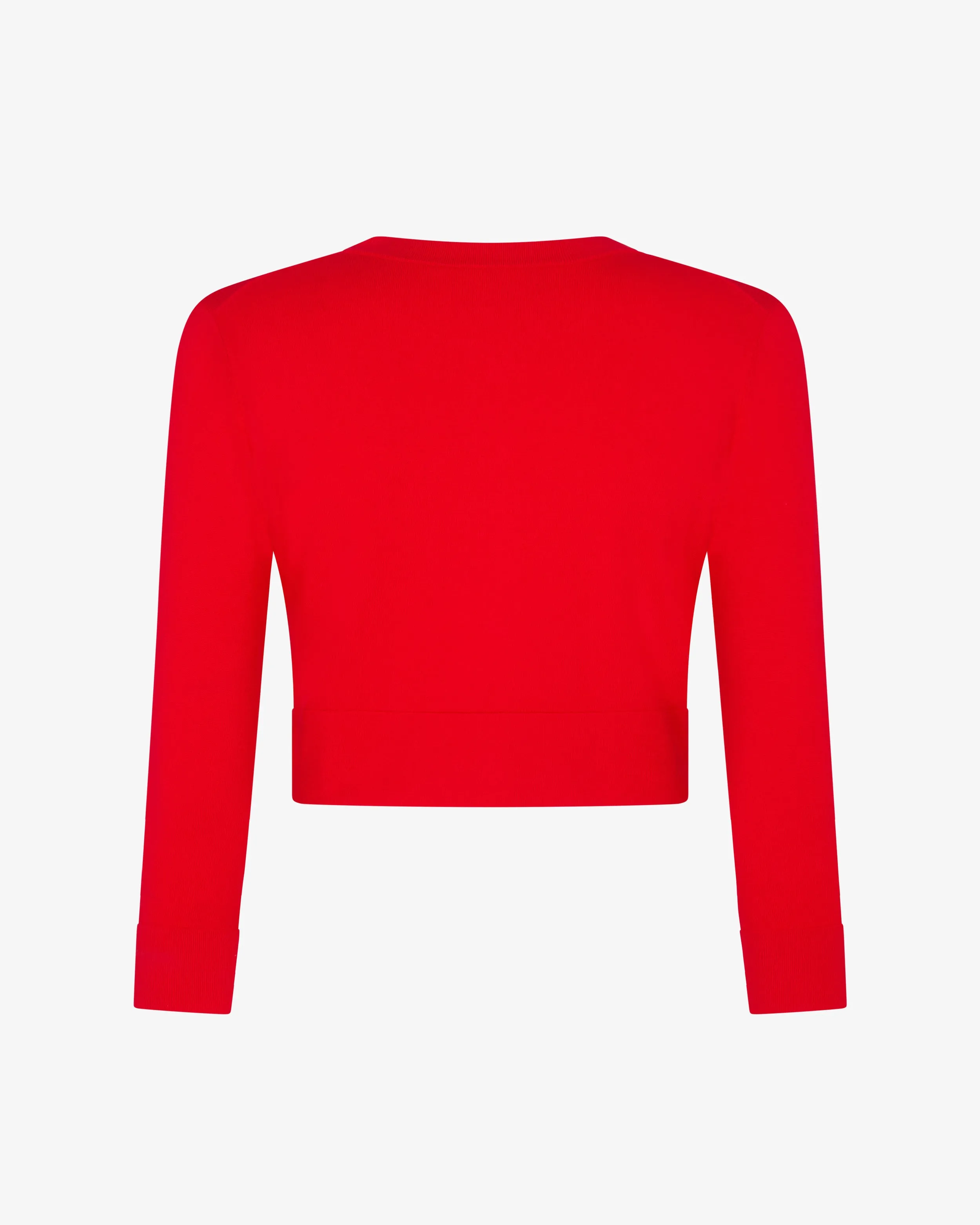Fitted Cropped Cardigan - Red