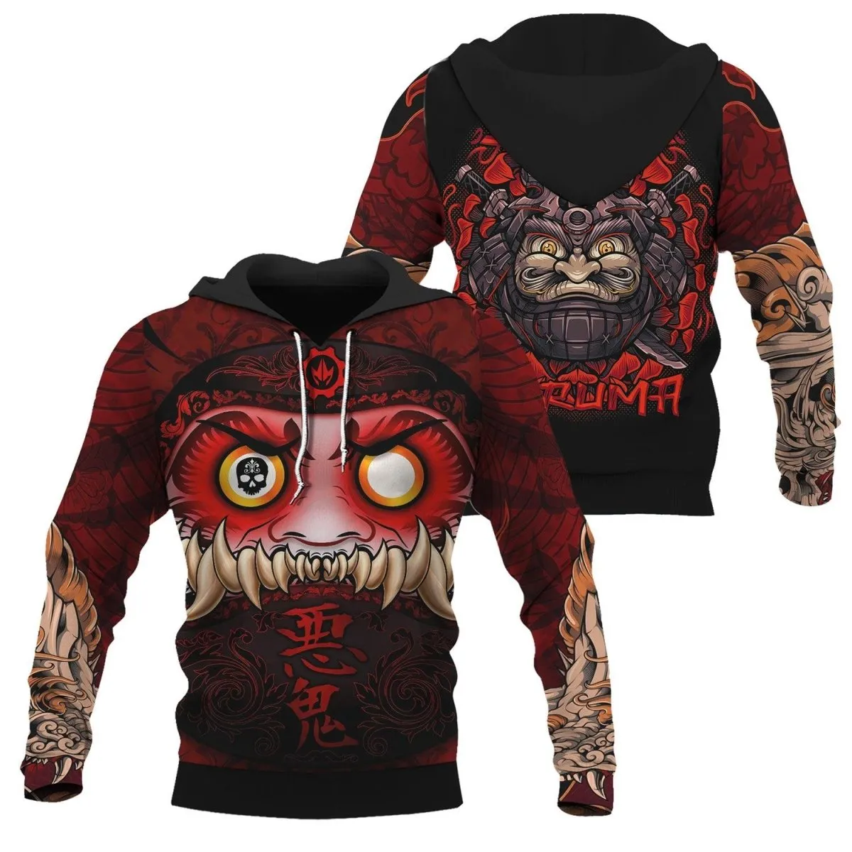 Japanese Daruma Pullover & Zip Hoodie