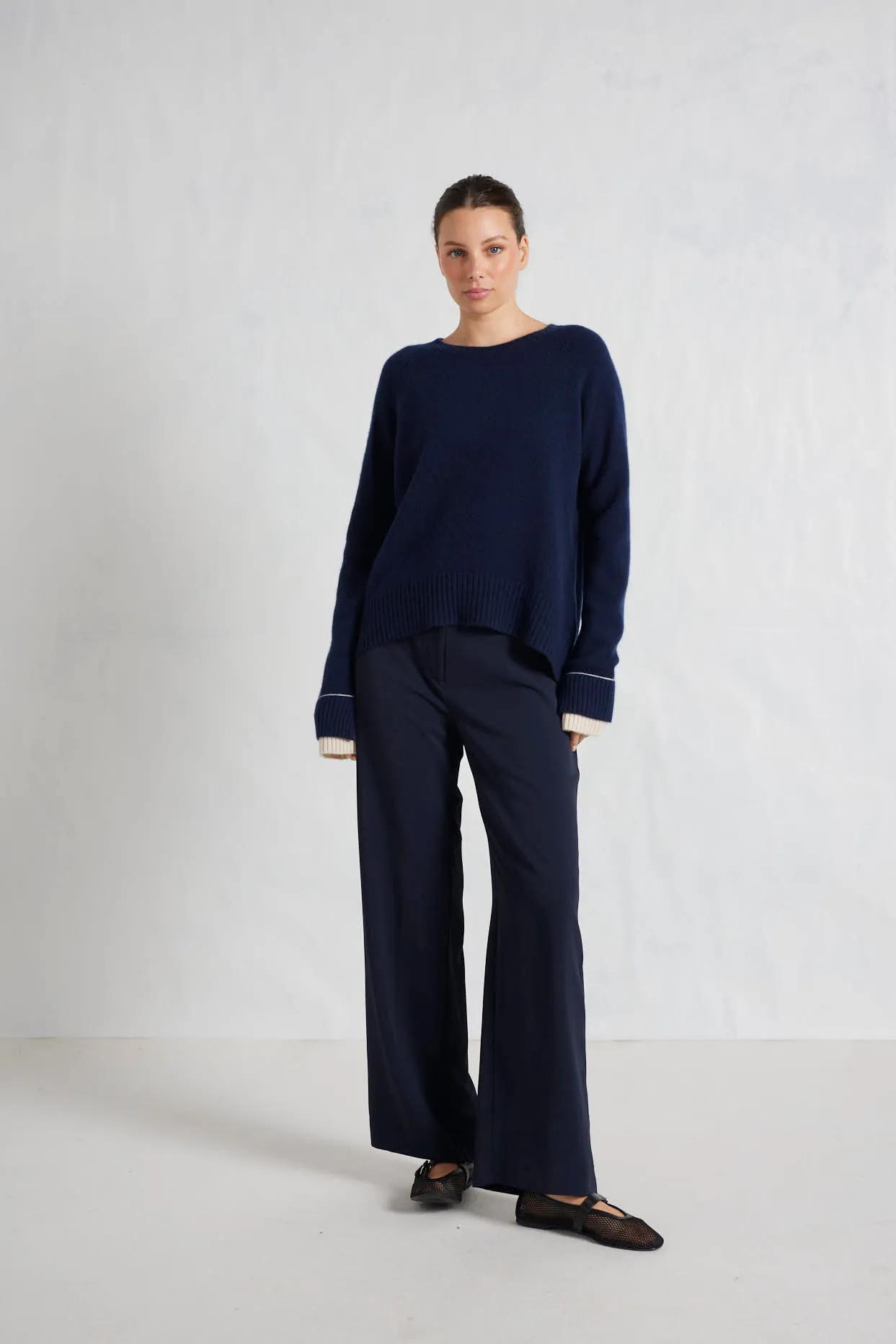 Katerina Cashmere Sweater in Midnight Navy