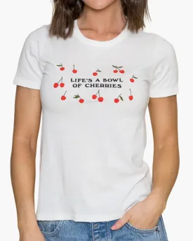 LIFES A BOWL OF CHERRIES TEE IN VINTAGE WHITE