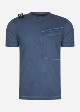Oil wash tee shirt - ink navy