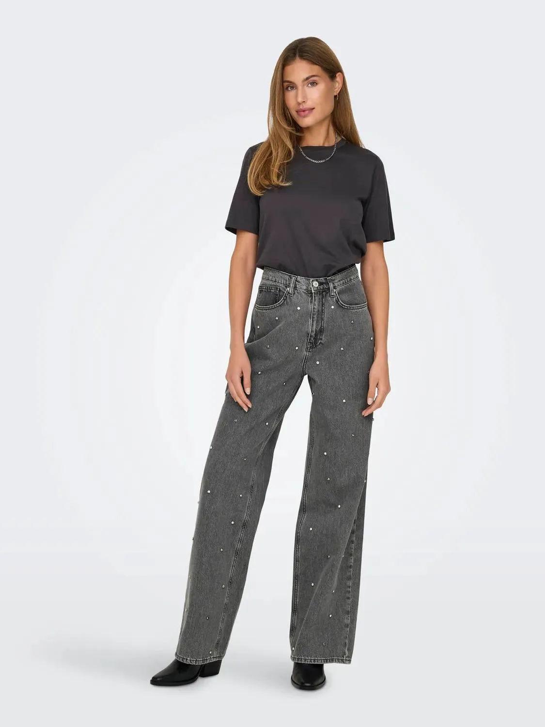 Only - Jeans - Grey denim - Rhinestone - Hope