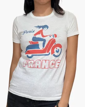 PARIS FRANCE TEE IN VINTAGE WHITE