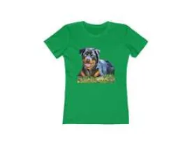 Rottweiler 'Lina' -  Women's Slim Fit Ringspun Cotton T-Shirt