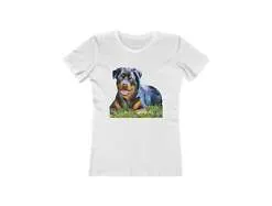 Rottweiler 'Lina' -  Women's Slim Fit Ringspun Cotton T-Shirt
