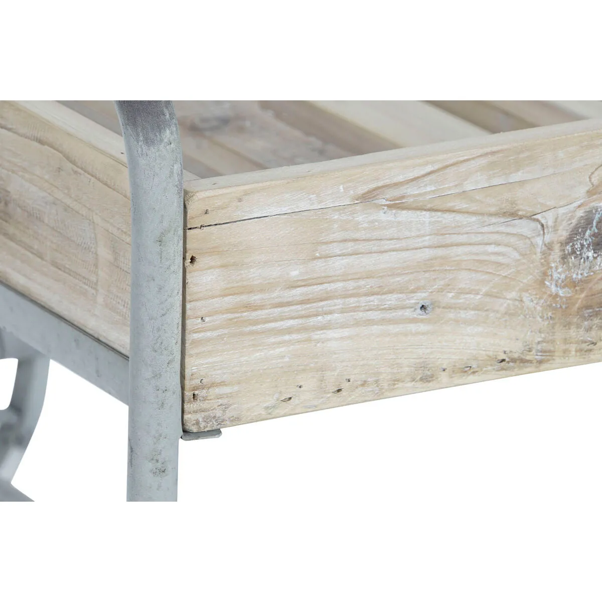 Side table DKD Home Decor Grey Natural Metal Fir Fir wood 110 x 67 x 46 cm