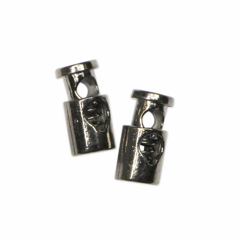 UNIQUE SEWING Metal Cord Stops - Gunmental - 2 pcs