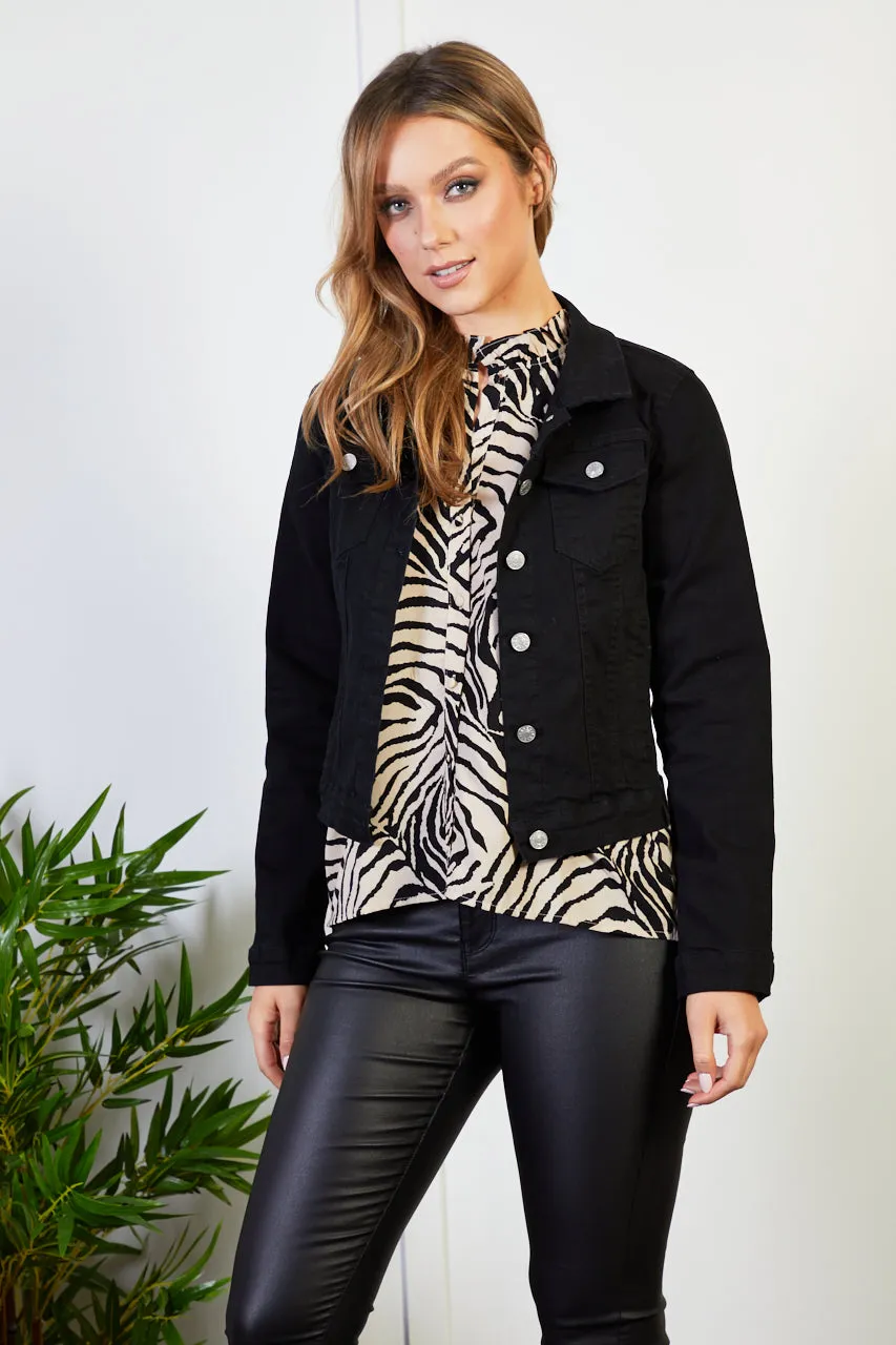 Zoey Black Denim Jacket