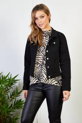 Zoey Black Denim Jacket