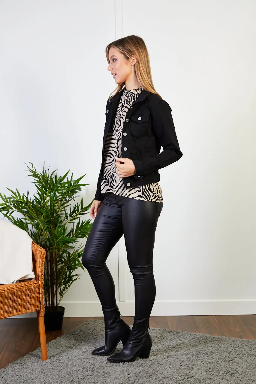 Zoey Black Denim Jacket